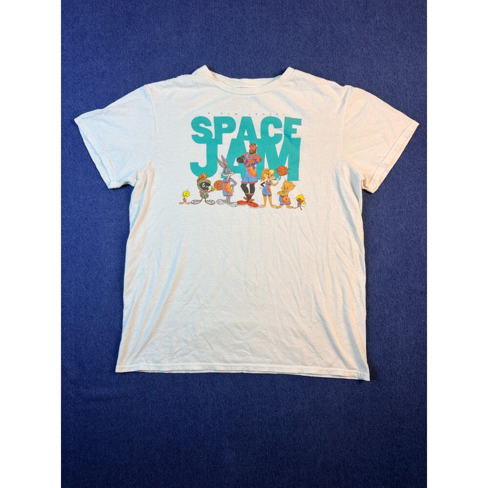 Space Jam A New Legacy Men’s S/kids M White Graphic T Shirt Bugs Bunny LeBron